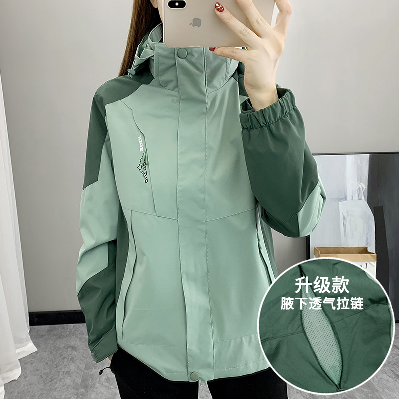 冲锋衣女山系户外三合一可拆卸登山滑雪服西藏vintage美式外套男