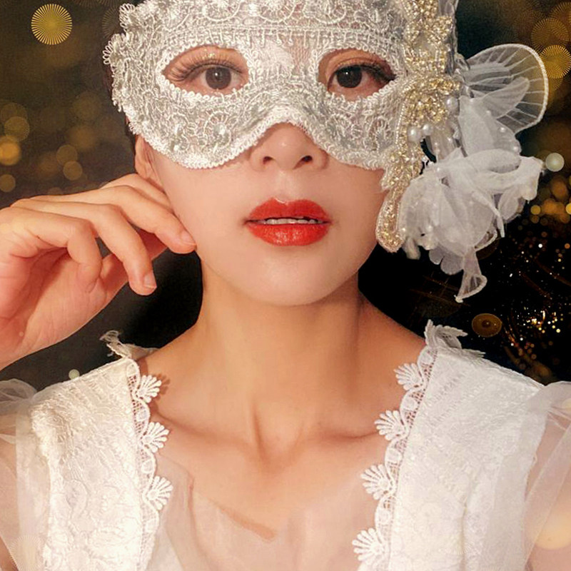 威尼斯高档唯美新娘灰色面具舞会公主假面派对演出万圣节