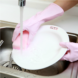 厨房饭店家用胶皮防水防滑软洗碗的手套家务女士专享耐用灵巧型