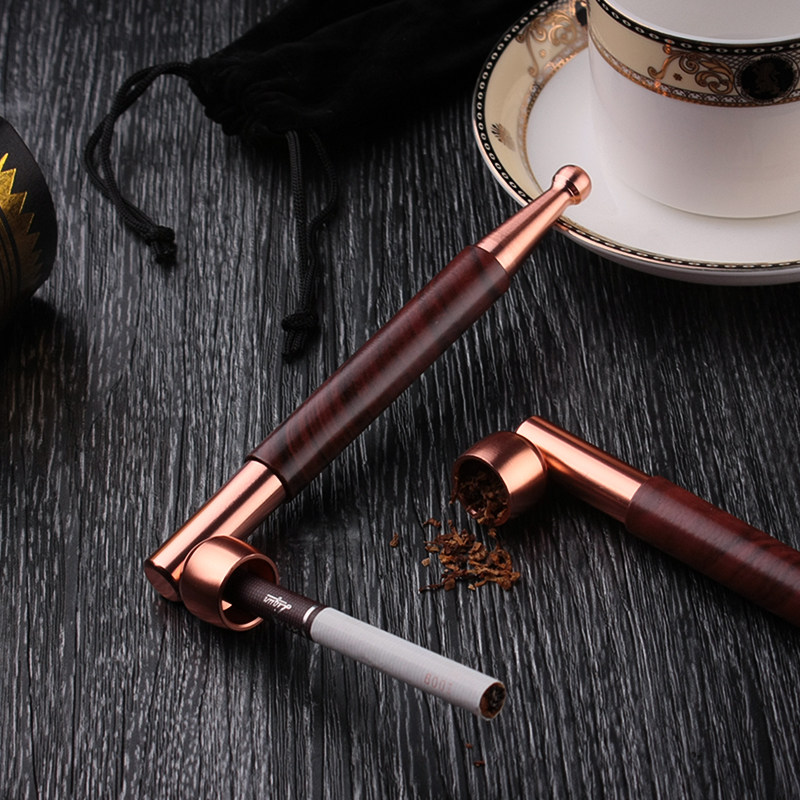 纪晓岚老式烟袋锅 手工旱烟杆双用型 烟斗过滤可拆卸抽卷烟烟丝