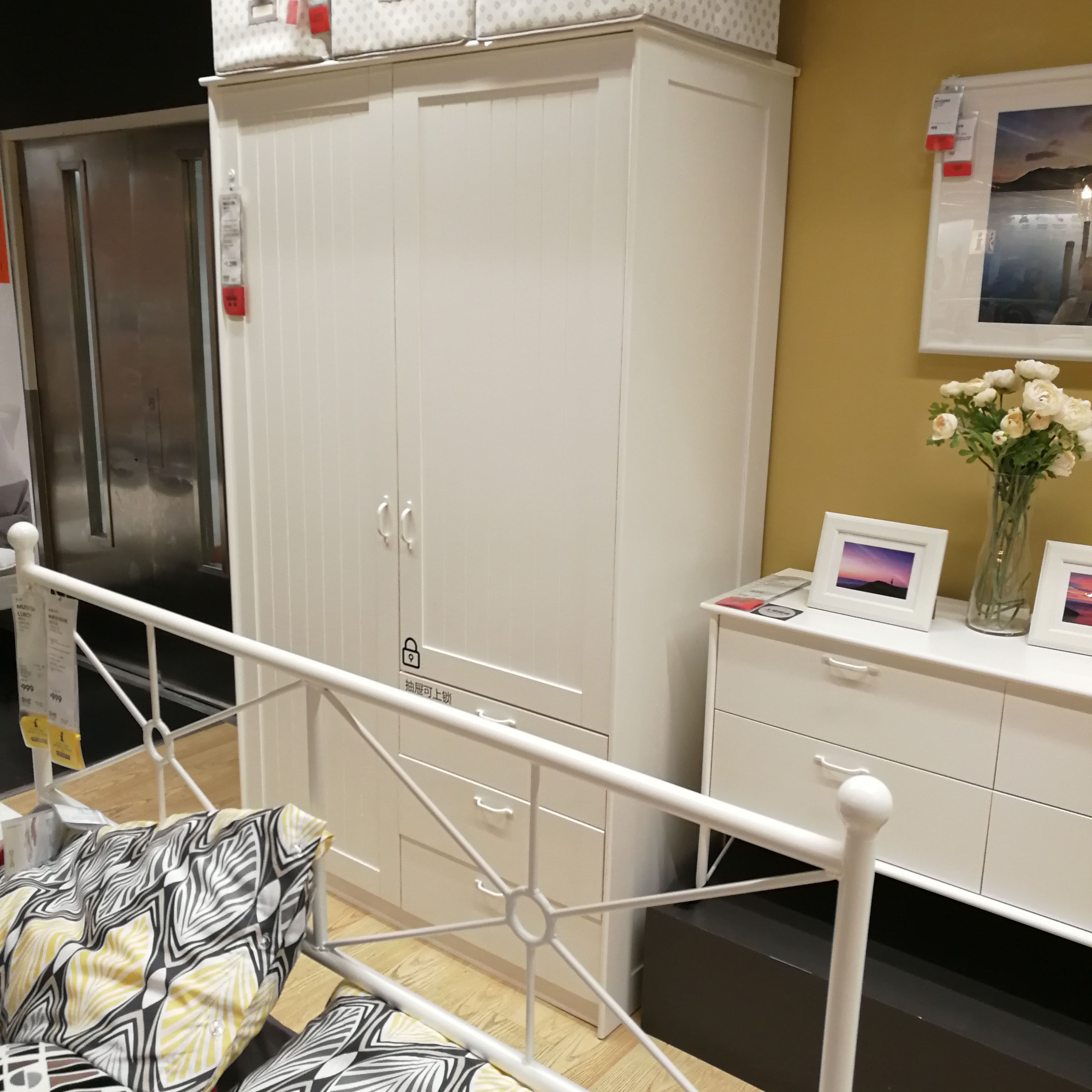 热销衣柜收纳 抽屉式 宜家_宜家 穆斯肯衣柜带2个门 3个抽屉大衣柜