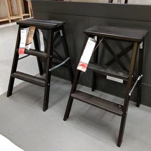 宜家家居ikea贝卡梯子3步黑色国内代购家用梯