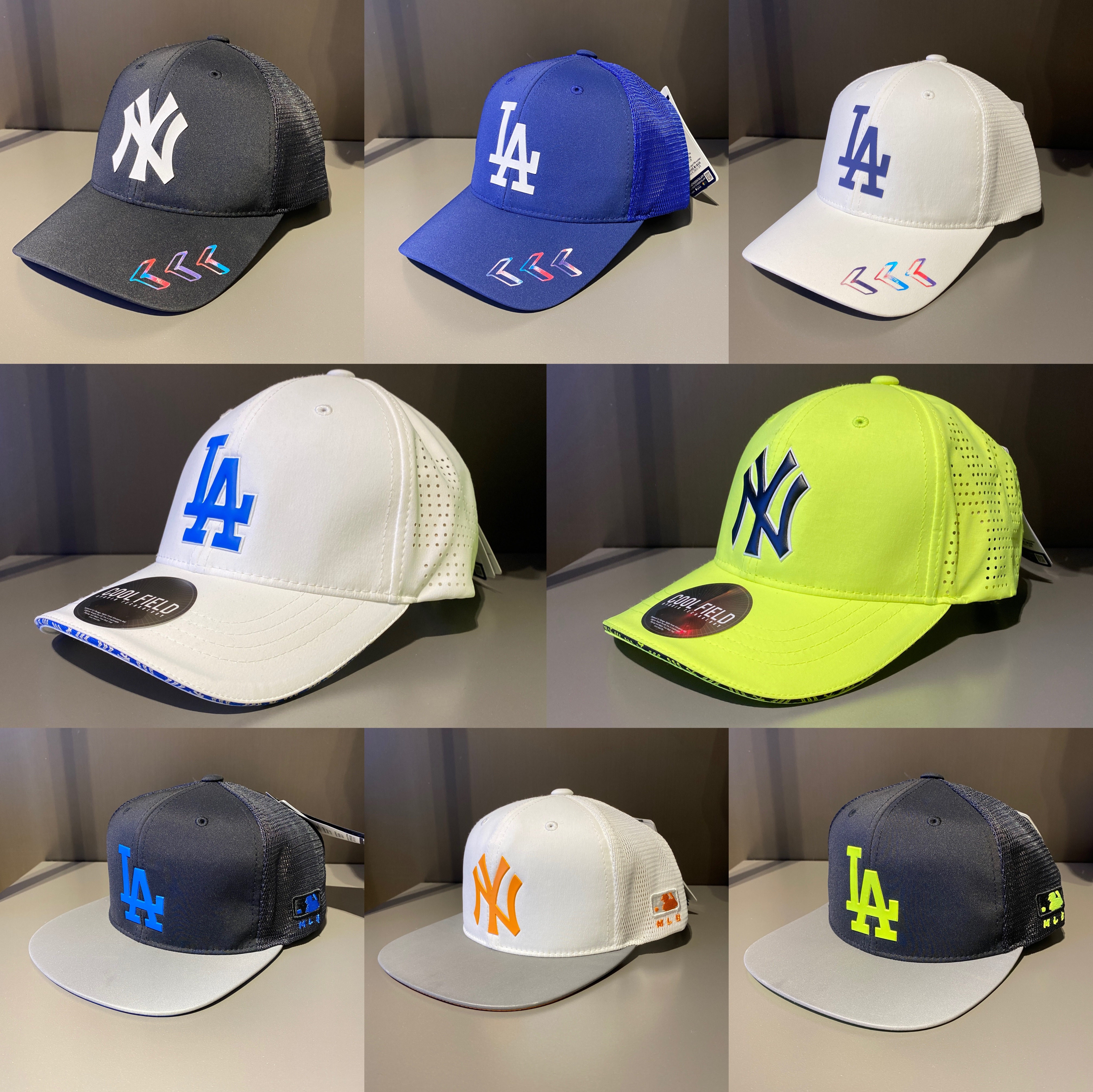 熙熙妈咪韩代mlb儿童棒球帽子平檐鸭舌半网透气镭射21夏新韩国ny