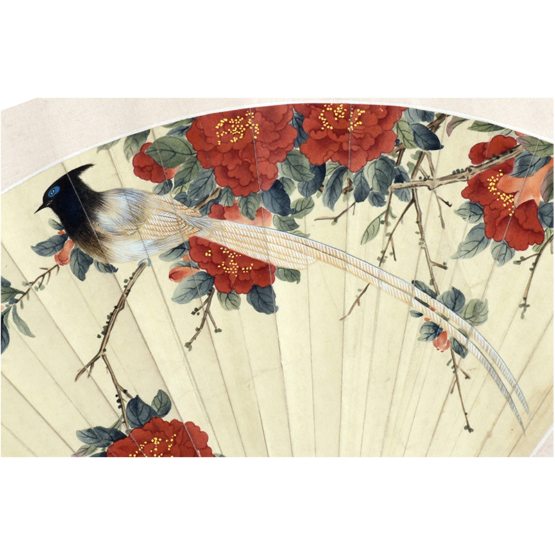 田世光《花鸟》纸本扇面