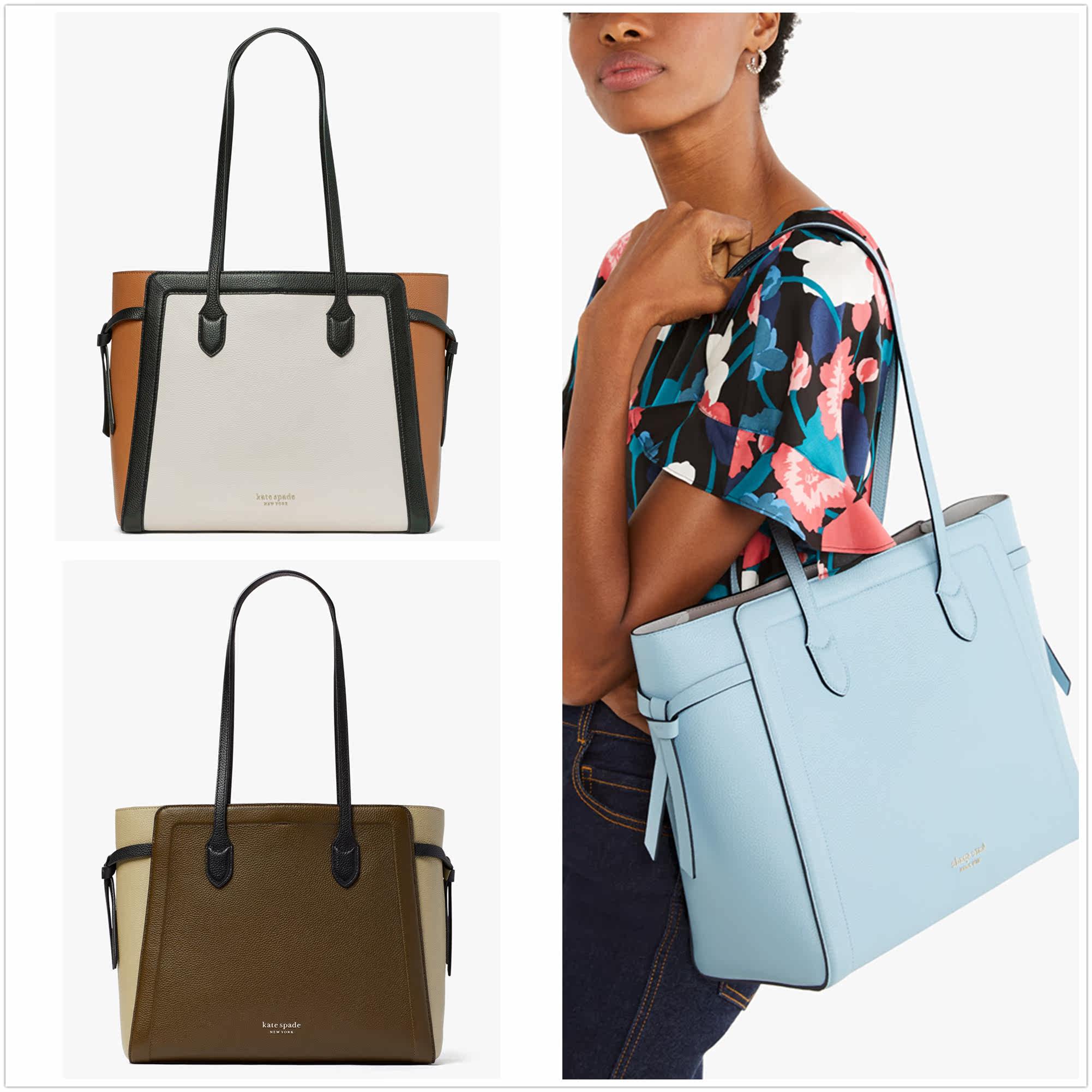 蝴蝶结_7折起kate spade美国官网knott大号敞口拼色蝴蝶结托特包优惠