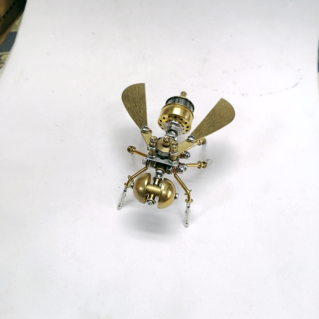 蒸汽朋克机械昆虫小蜜蜂3D立体金属拼装模型手工DIY解压拼图玩具