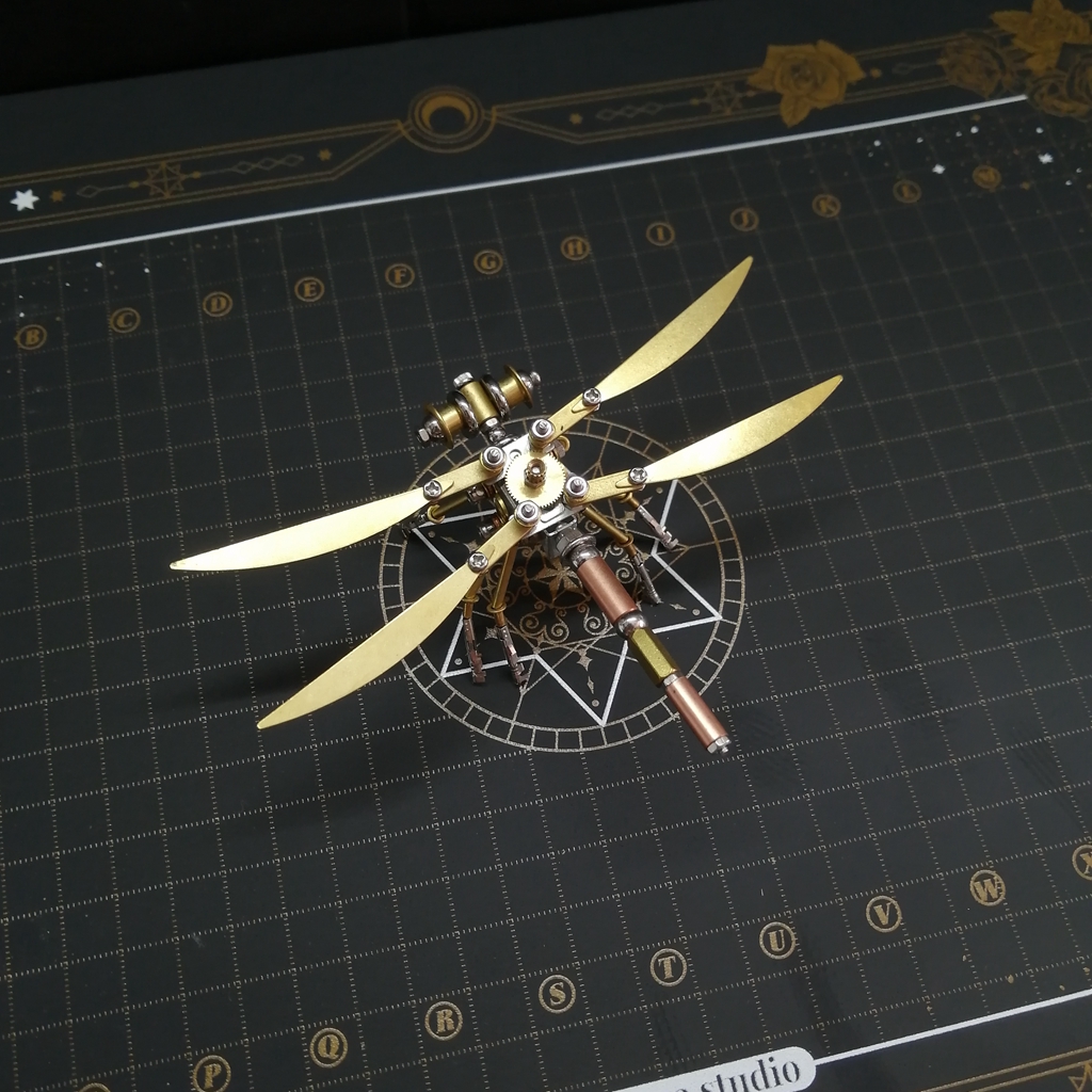 蒸汽朋克机械昆虫立体金属拼装模型蜻蜓DIY手工拼图男孩玩具礼物