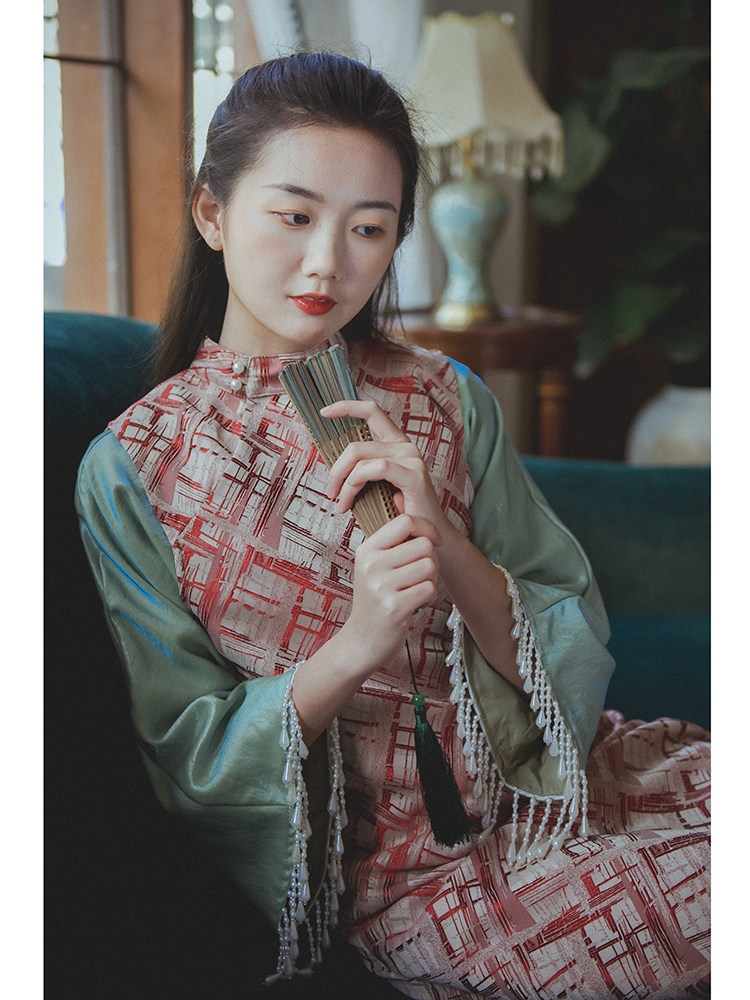 南风谷琳琅记复古中国风马甲两件套民国旗袍改良版连衣裙秋春