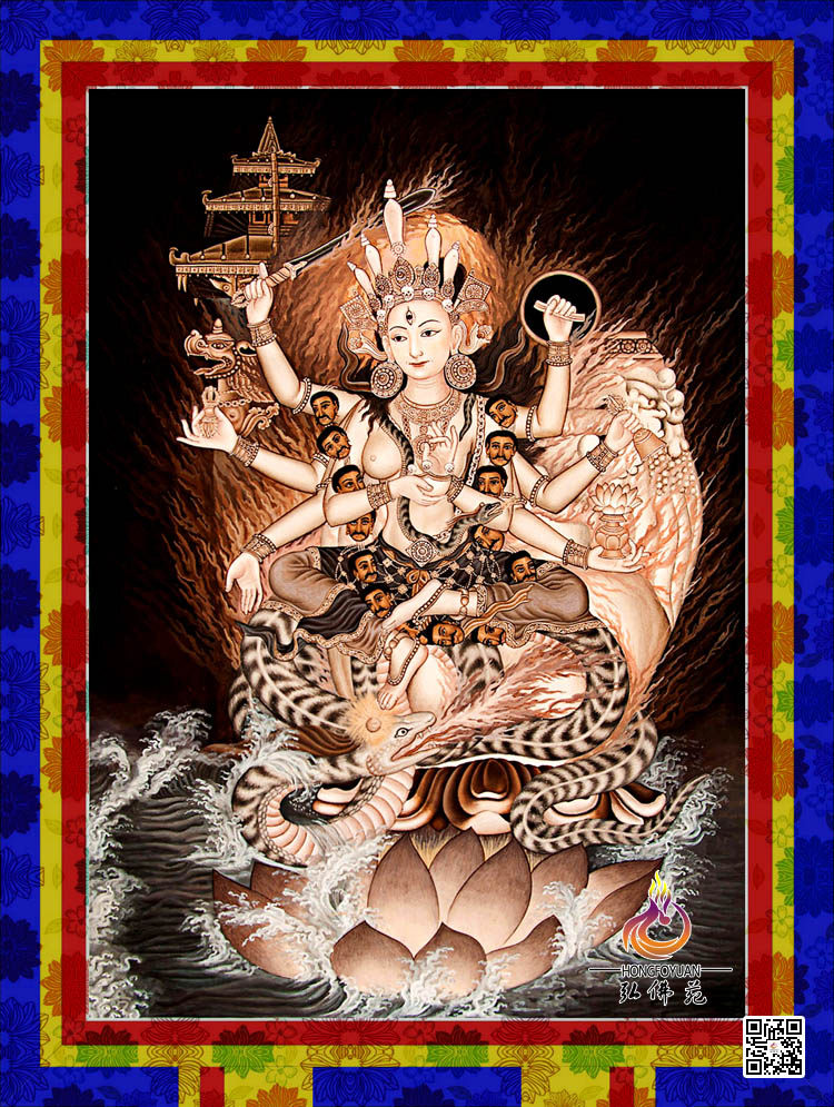 尼泊尔准提佛母唐卡h23十字绣佛像精修印花dmc系列 钻石画