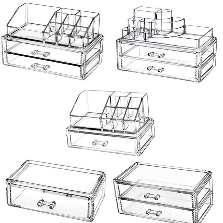 桌面收纳盒透明加厚多层化妆品口红唇釉眉笔展示架迷你小抽屉盒
