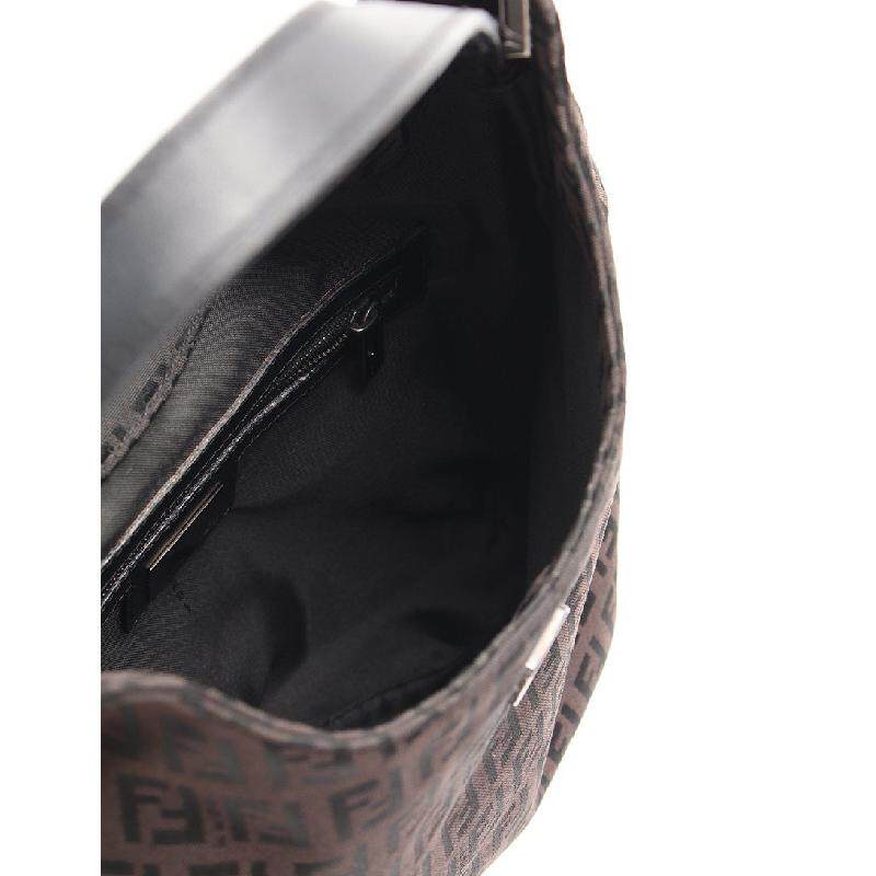 [9.0新]芬迪fendi女士尼龙单肩包帆布真皮深棕色黑色528169