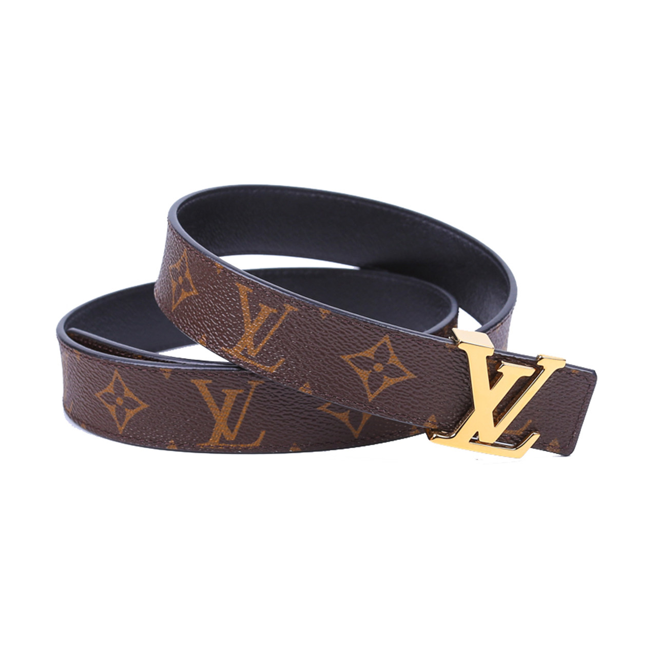 [9.9新]路易威登lv女士老花黑色双面腰带bhb1910010