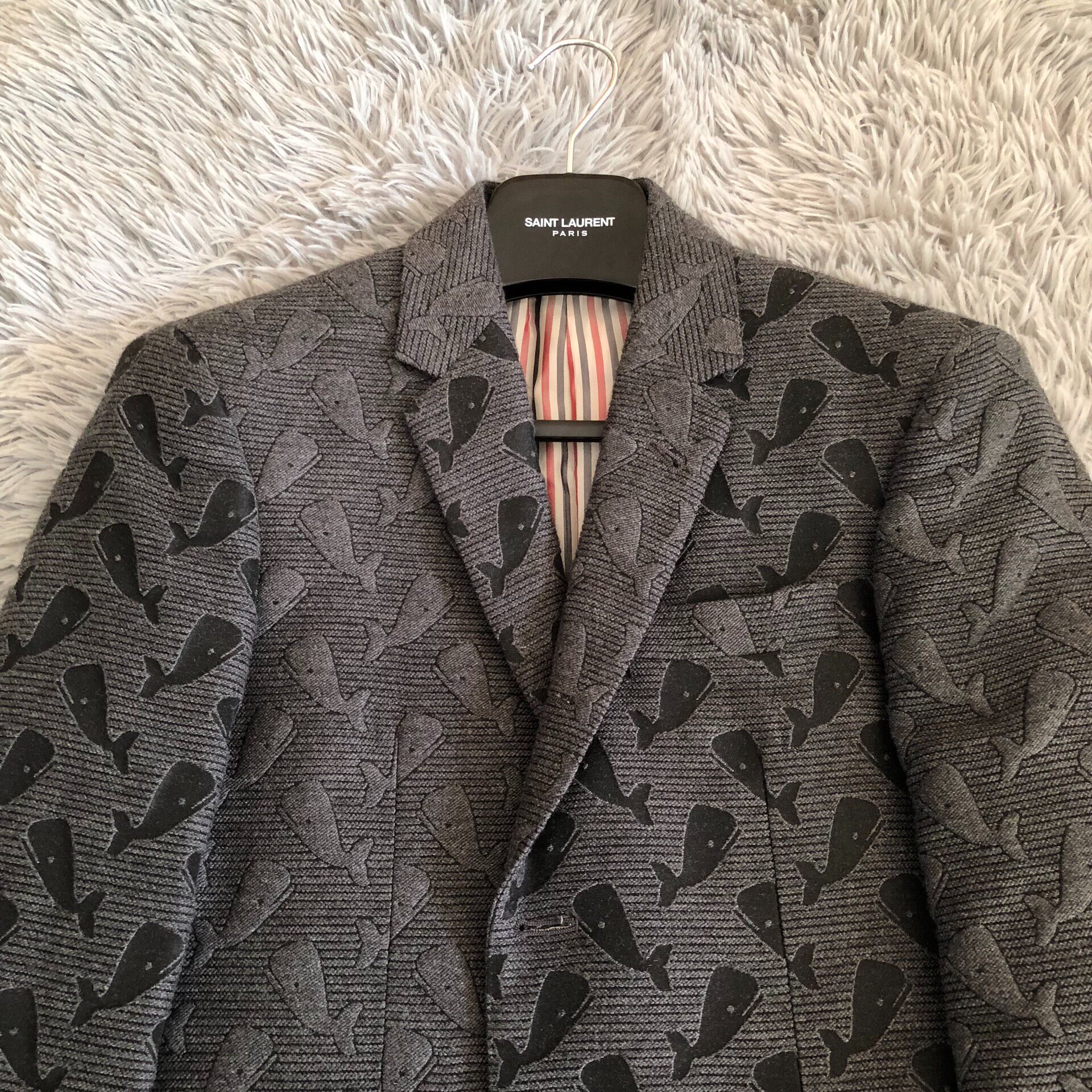 Thom Browne Whale Pattern Suit Jacket — detail