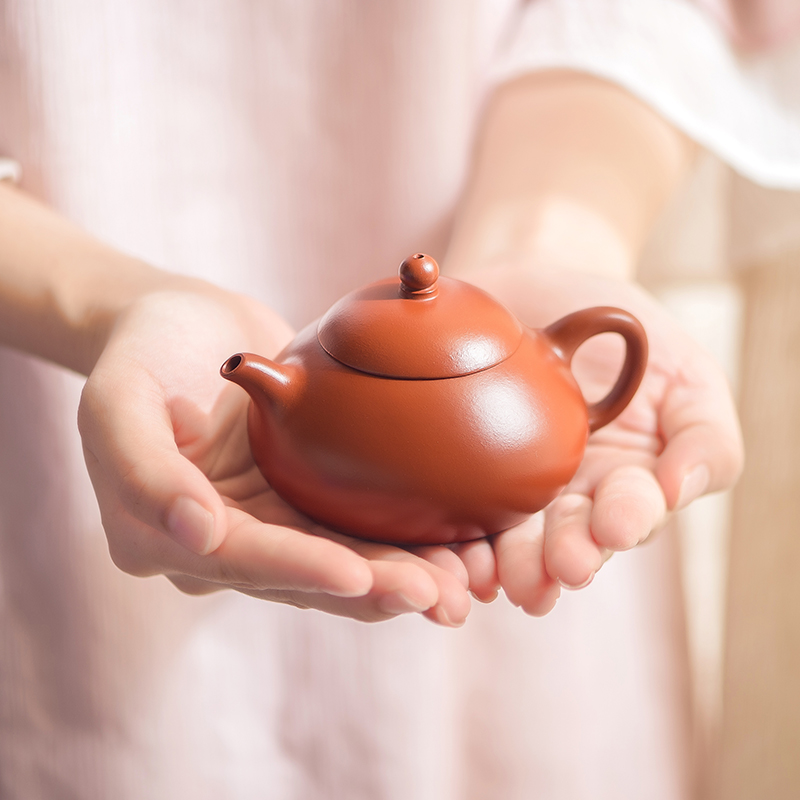 实力匠人马小琴红月文旦手工制朱泥170cc容量宜兴紫砂壶
