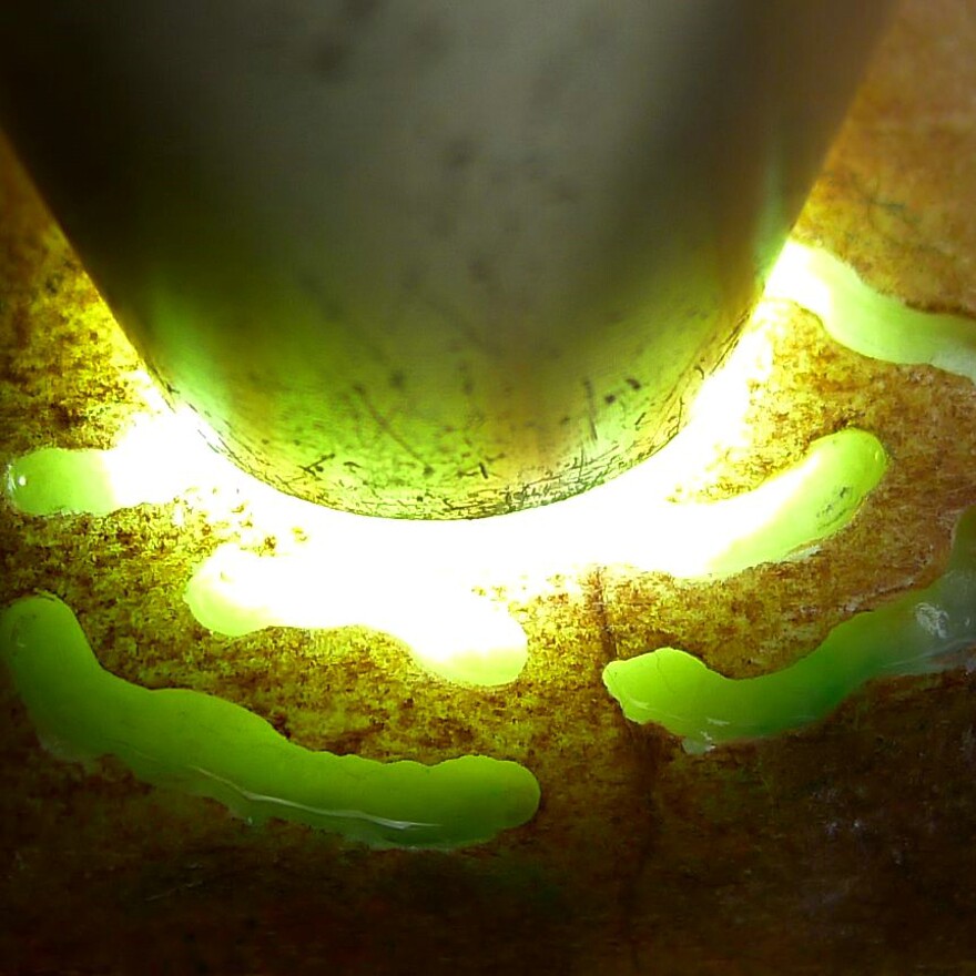 正品玉石高端珍品翡翠原石拍卖-缅甸天然翡翠a货开窗原石毛料465g