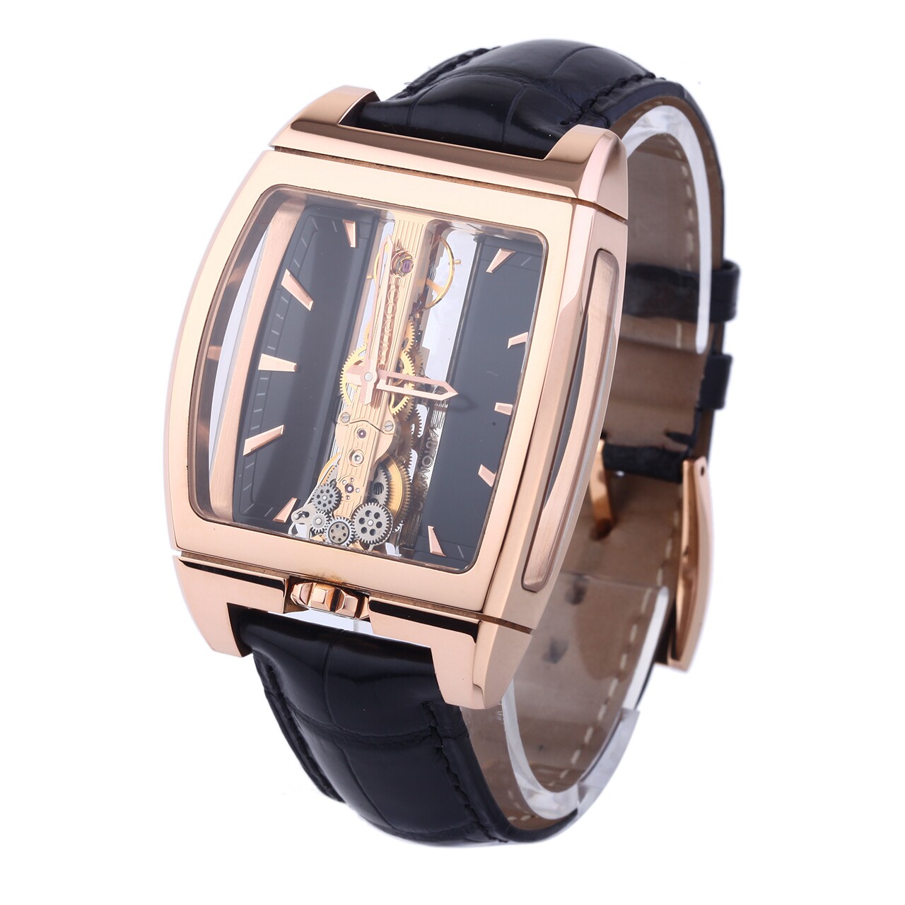 [95新]昆仑金桥系列18k金自动机械腕表