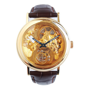 5新]伯纳迪诺bernardino镂空雕花18k黄金陀飞轮手动男表成交价06