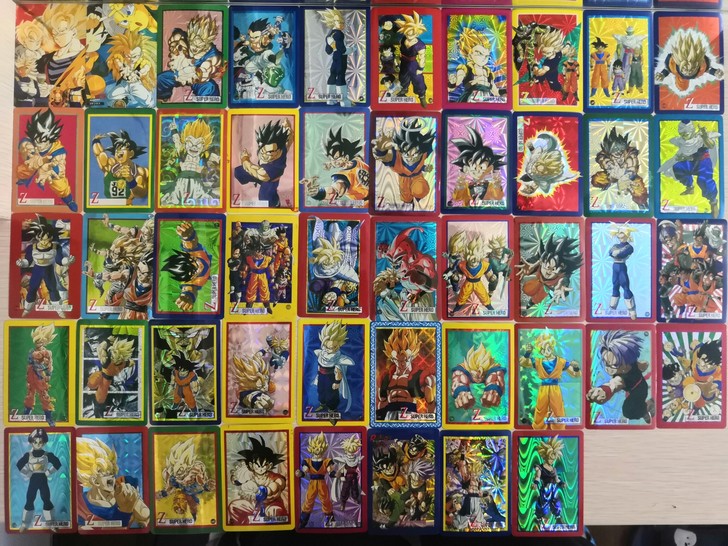 七龙珠超级英雄孙悟空超级赛亚人闪卡贴纸金卡珍藏版绝版