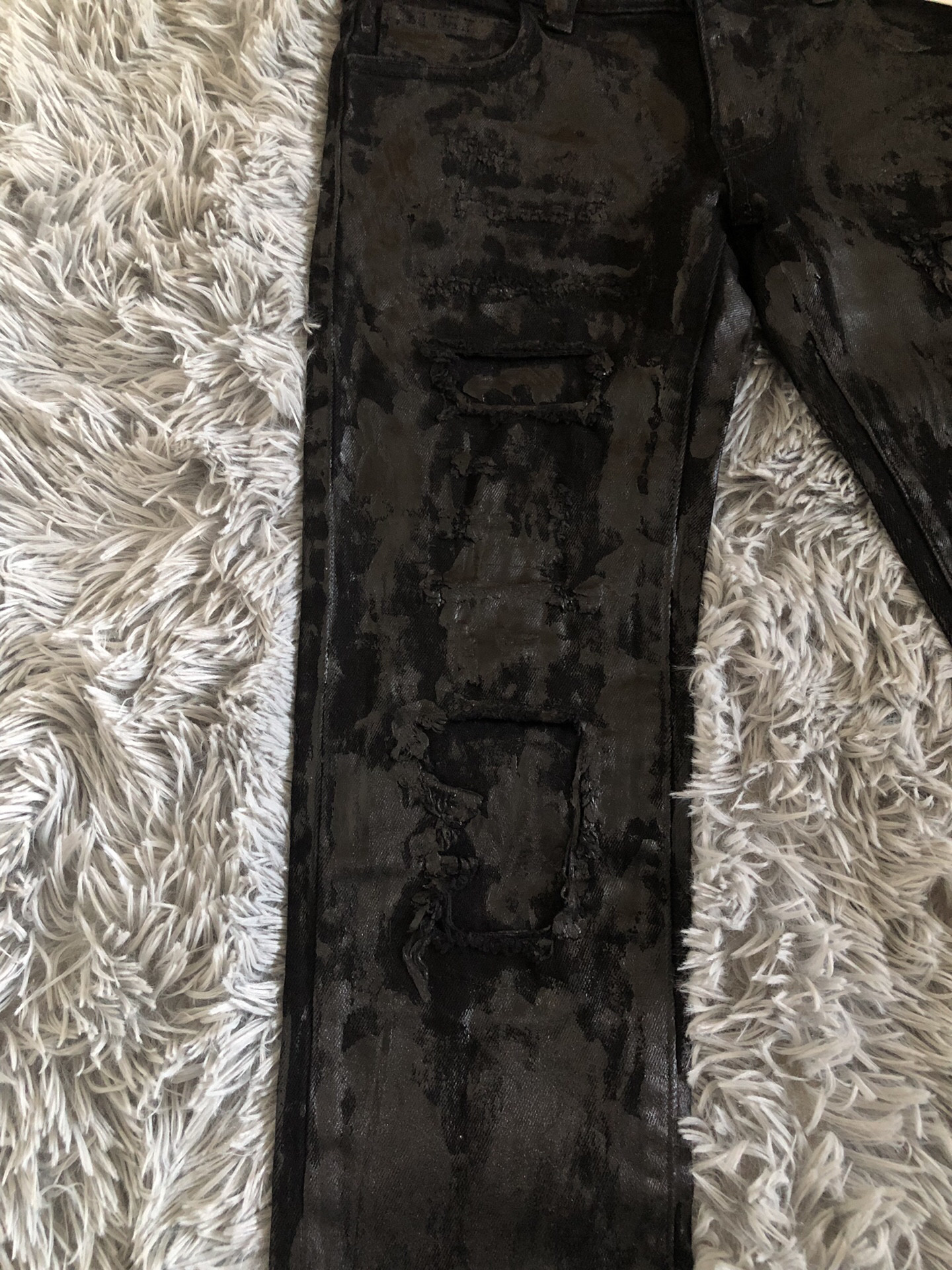 Faith Connexion Paint Splattered Distressed Jeans — front