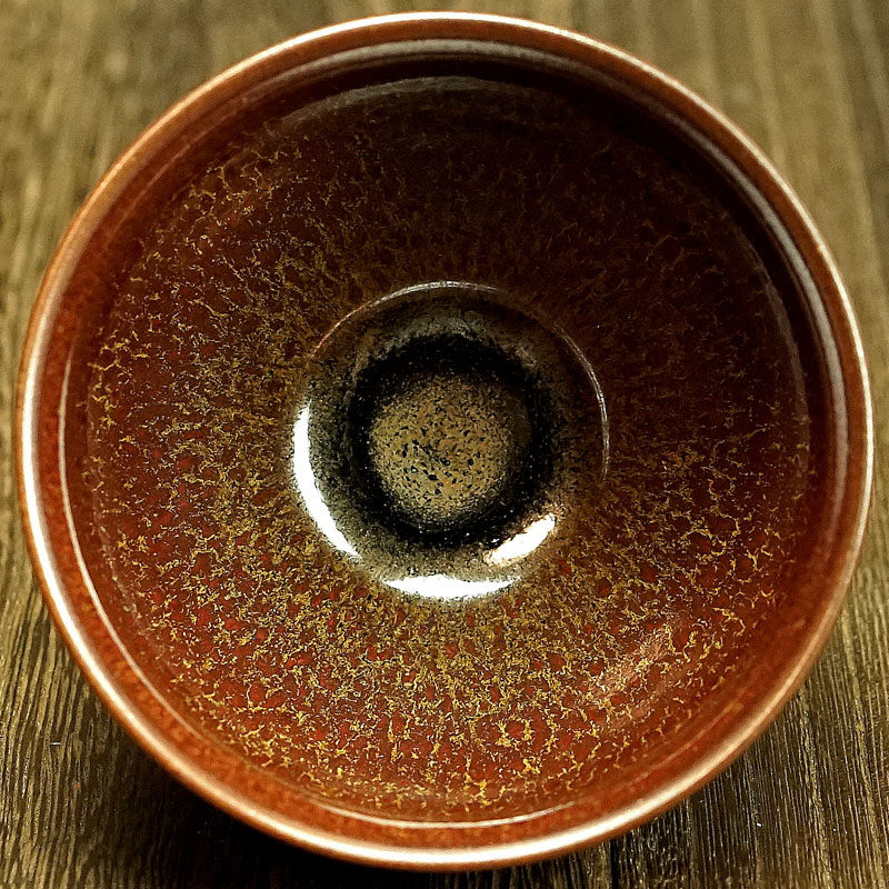 柴烧【豹纹紫麒麟盏】叶礼孝 建阳建盏 主人杯 口径10 c9