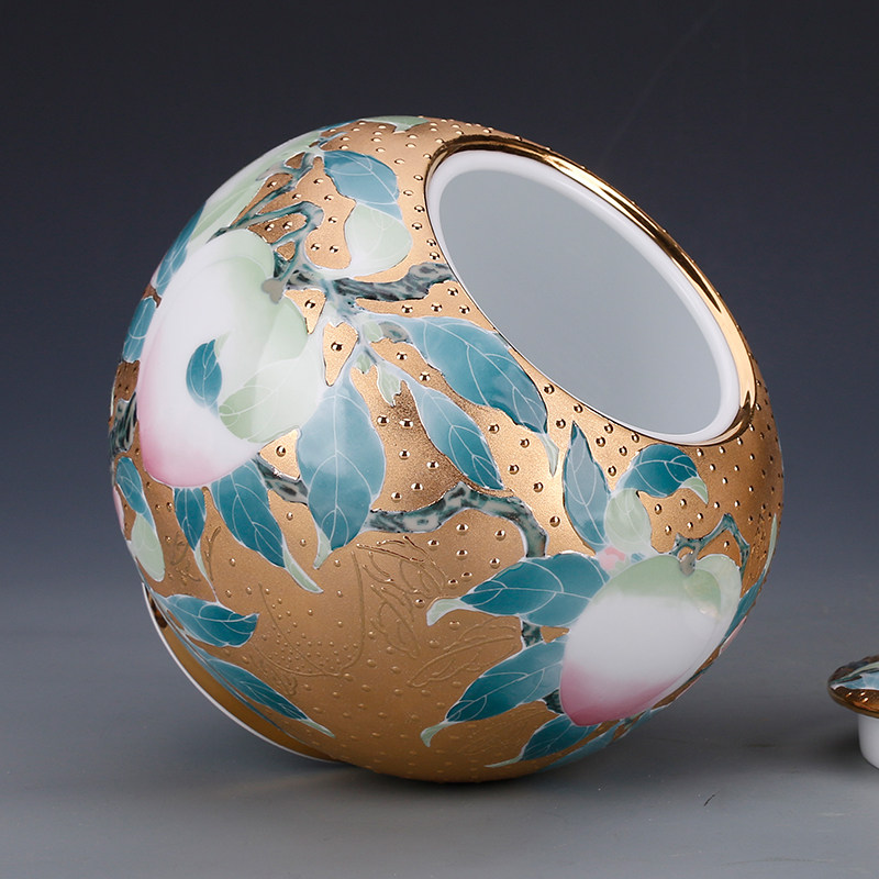 湖南省工艺美术大师 肖建辉作品 芳草乐事茶叶罐 - 拍卖