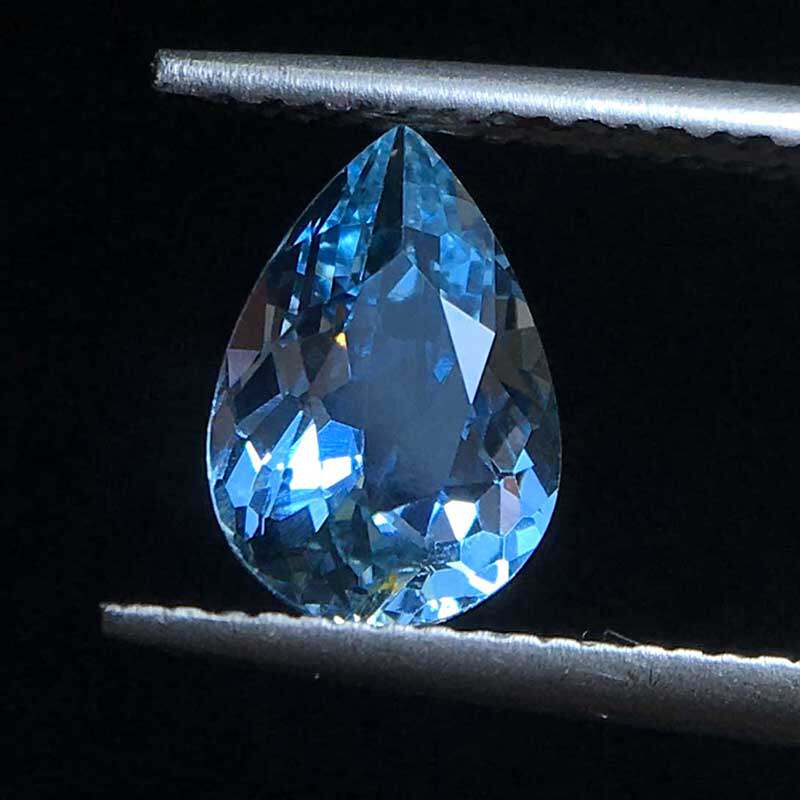 1.16克拉水滴刻面海蓝宝石裸石 一品茗石