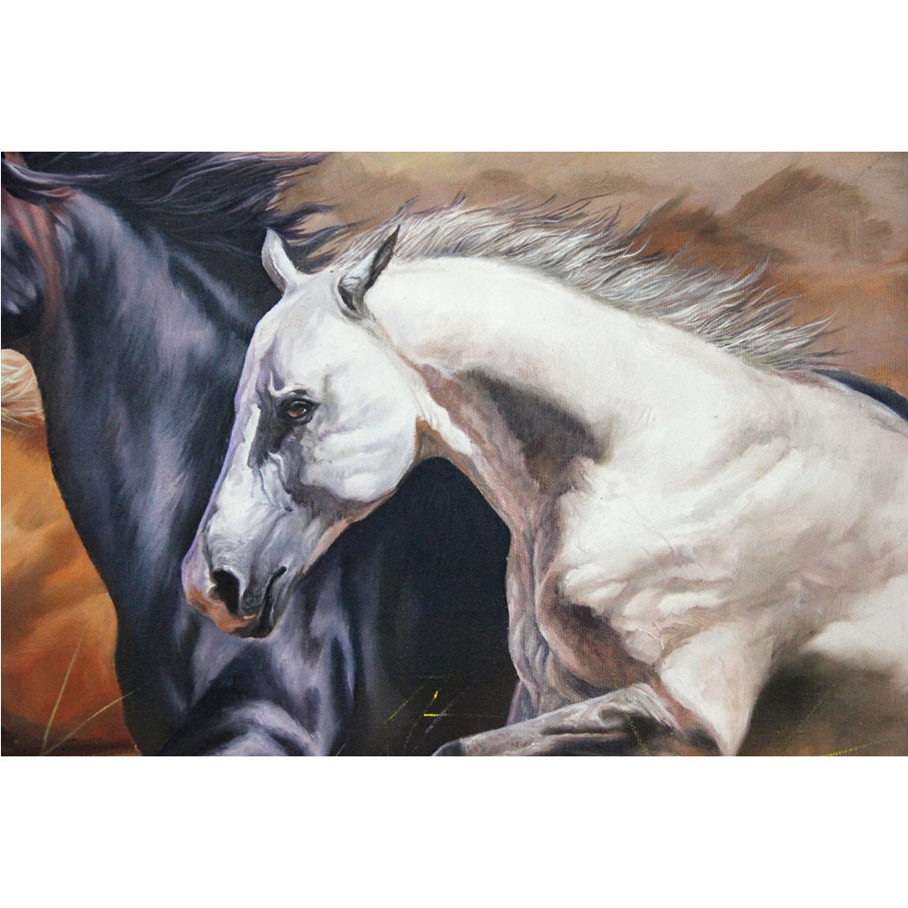 朝鲜一级画家 哲民《群马奔腾》 巨幅1.6米 c3175 客厅装饰画