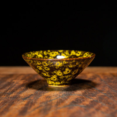 瓷器陶器 景真堂 德化瓷器 【手工金碧辉煌建盏】9.2cm