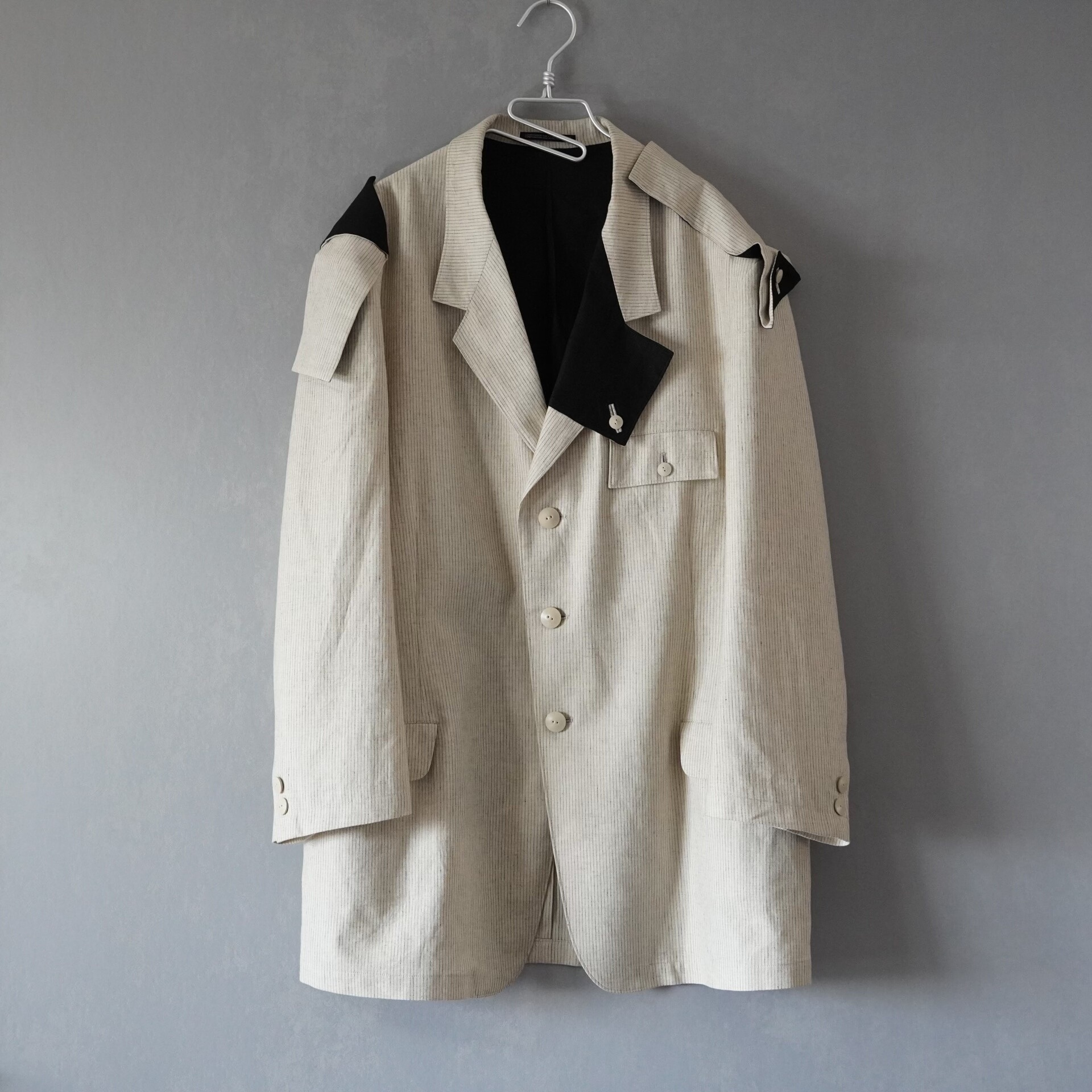Yohji Yamamoto 22SS Beige Striped Jacket