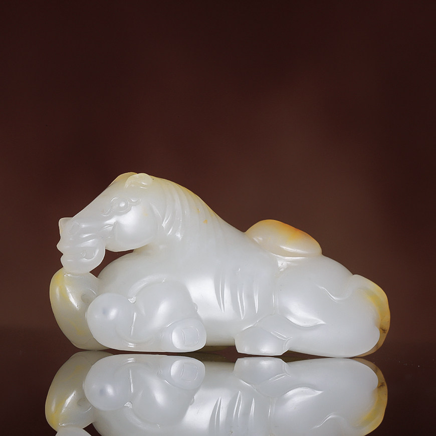 省级玉雕大师仝杰作品新疆和田玉籽料圆雕生肖马到成功吊坠21克g4
