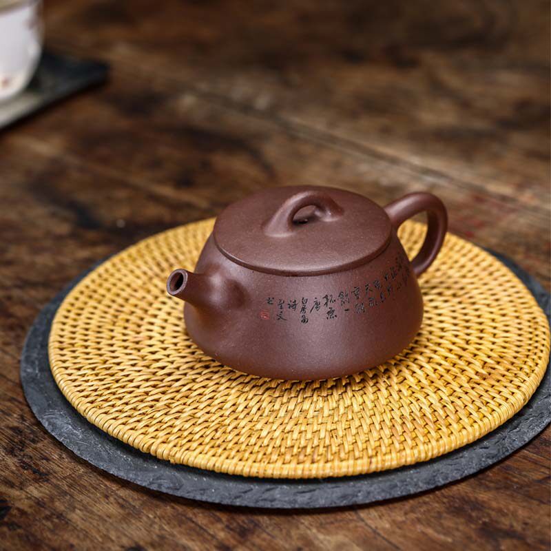 宽口小石瓢 原矿紫泥宽口石瓢壶小品150cc家用泡茶壶功夫茶具