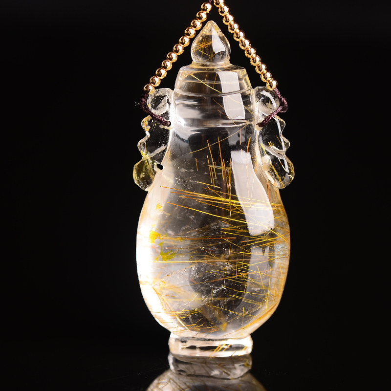 51.81g 天然发晶宝瓶吊坠 000a11