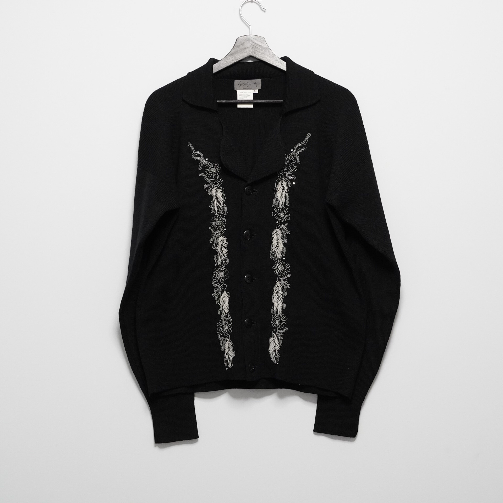 Yohji Yamamoto 1988AW Black Embroidered Sweater — front