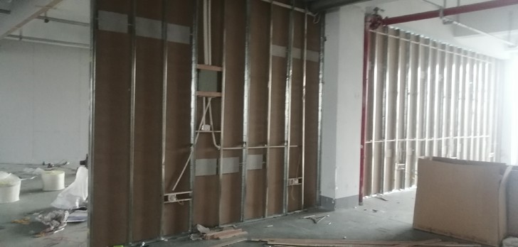 轻钢龙骨石膏板隔墙、杭州上门安装、办公室玻璃隔断、工厂装修
