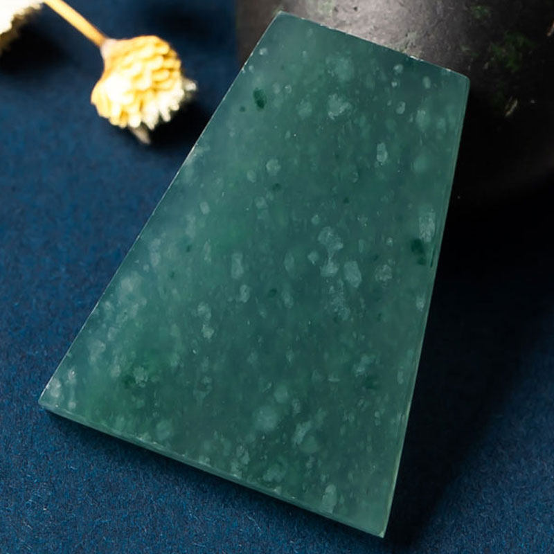 天然缅甸高端翡翠a货玉佩正品冰种雪花棉冰种平安无事牌吊坠6.92g