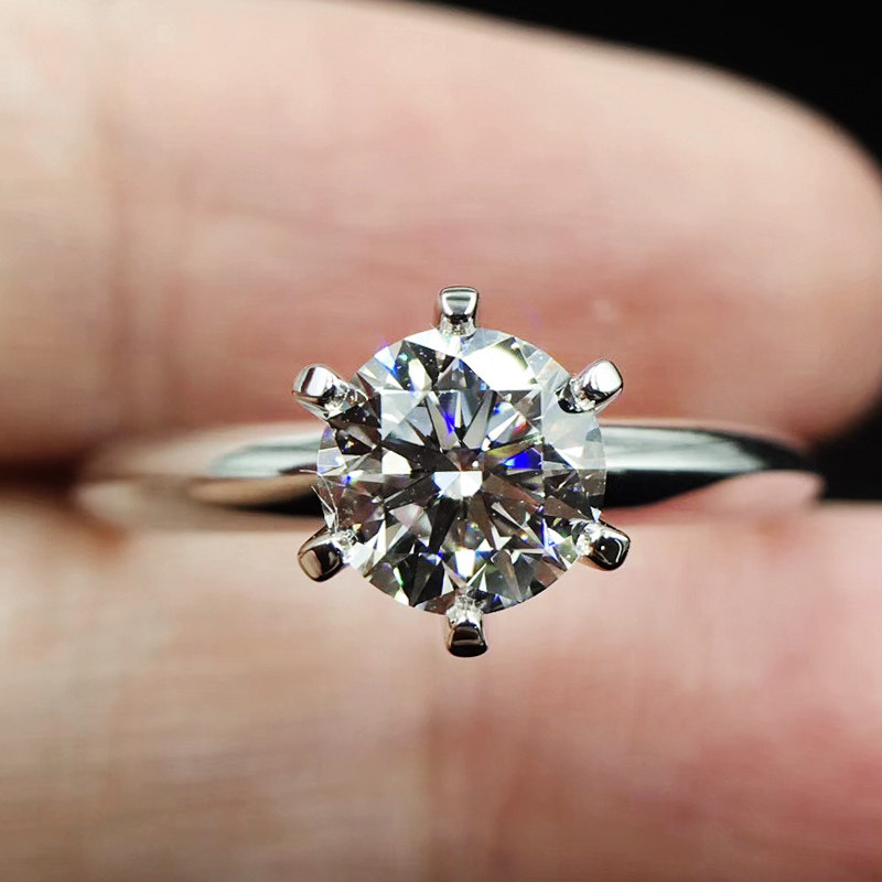 gia证书0.31ct l色 si1净度 送18k金 六爪 钻石戒托