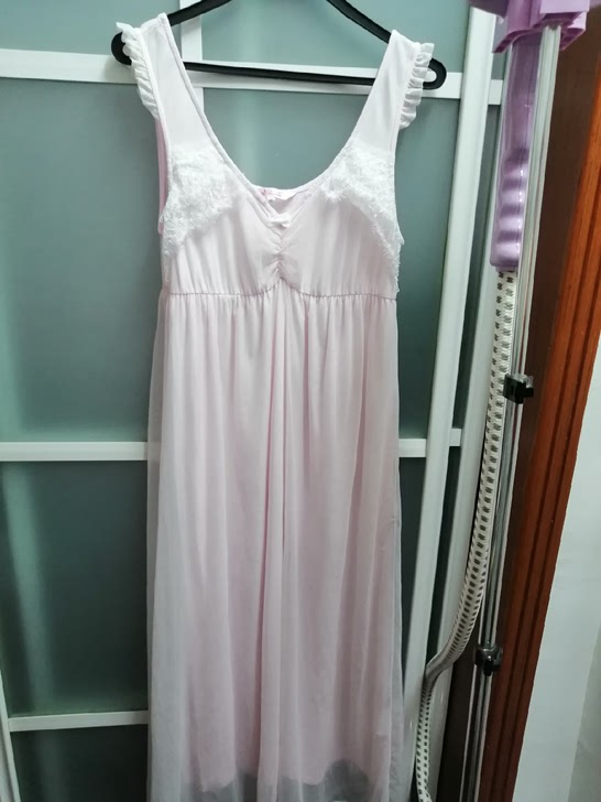 海慕斯蕾丝粉色长裙