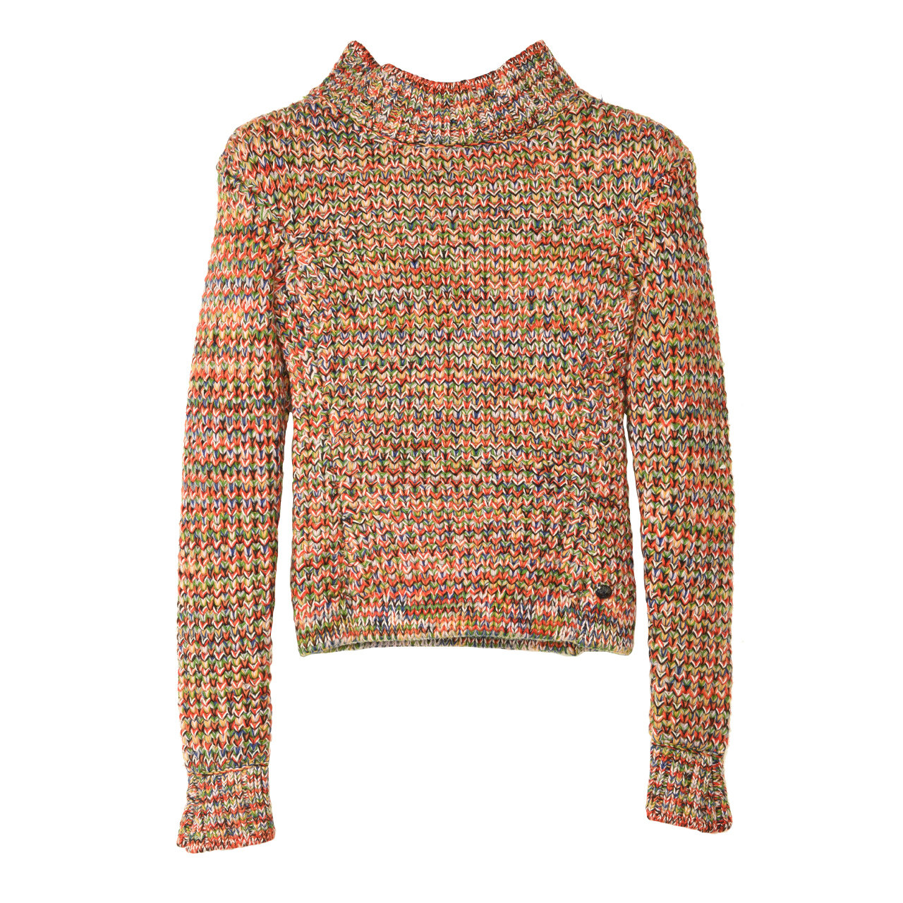 [9.8新]香奈儿chanel女士秀款彩色套头粗棒针毛衣10017668