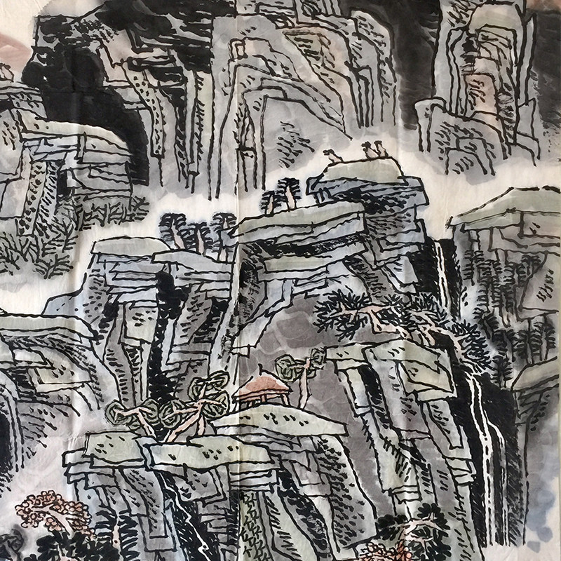 94岁 胡汀《层岩幽壑听泉声》当代文人画大家 国画字画 手绘真迹