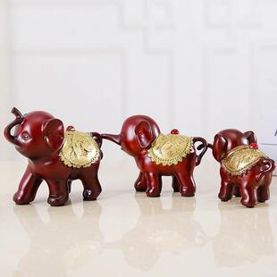 泰国树脂工艺品大象新品家居用品三只象创意s装饰品大象摆件
