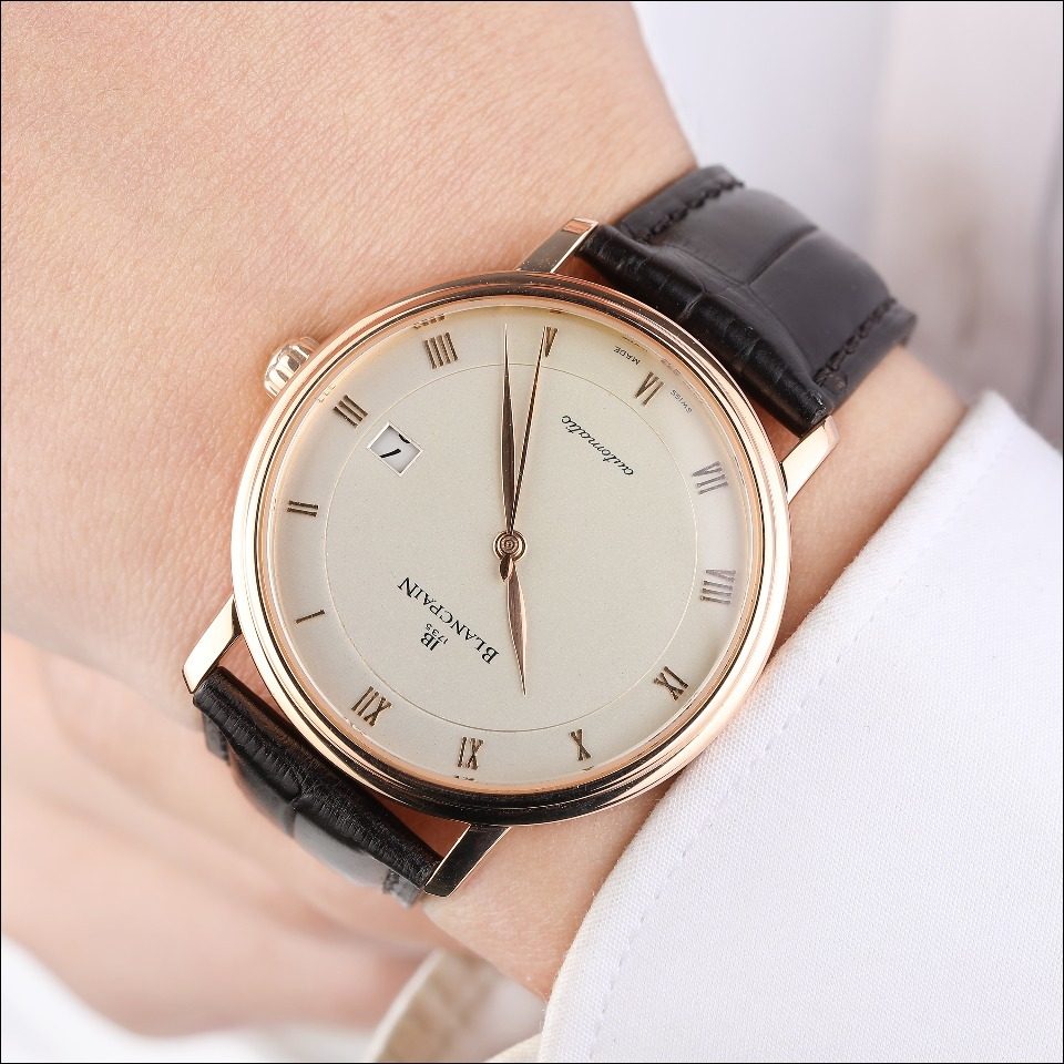 [9.5新]宝珀6223-3642-55a经典系列玫瑰金自动机械男表