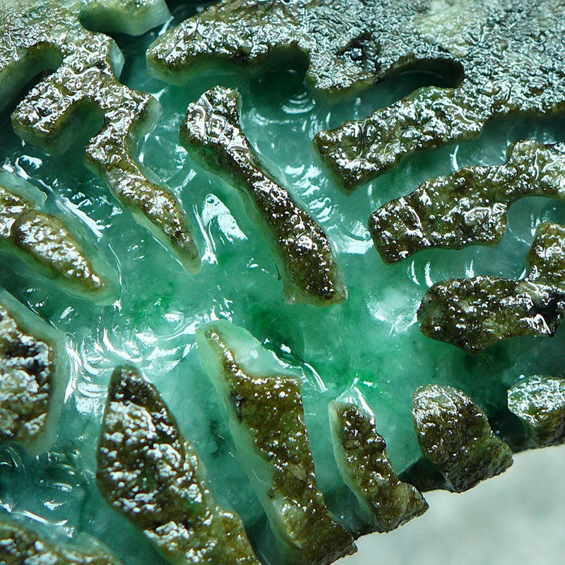 9斤老皮色料翡翠玉石 天然老坑a货翡翠原石拍卖4480.01g