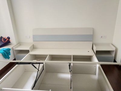 北欧床现代简约气动压高箱储物床板式收纳1.5米1.8米主卧室双人床