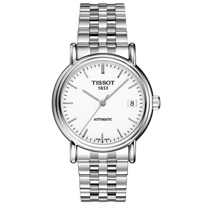 5新]天梭卡森系列自动机械全钢瑞士男表t95.1.483.91