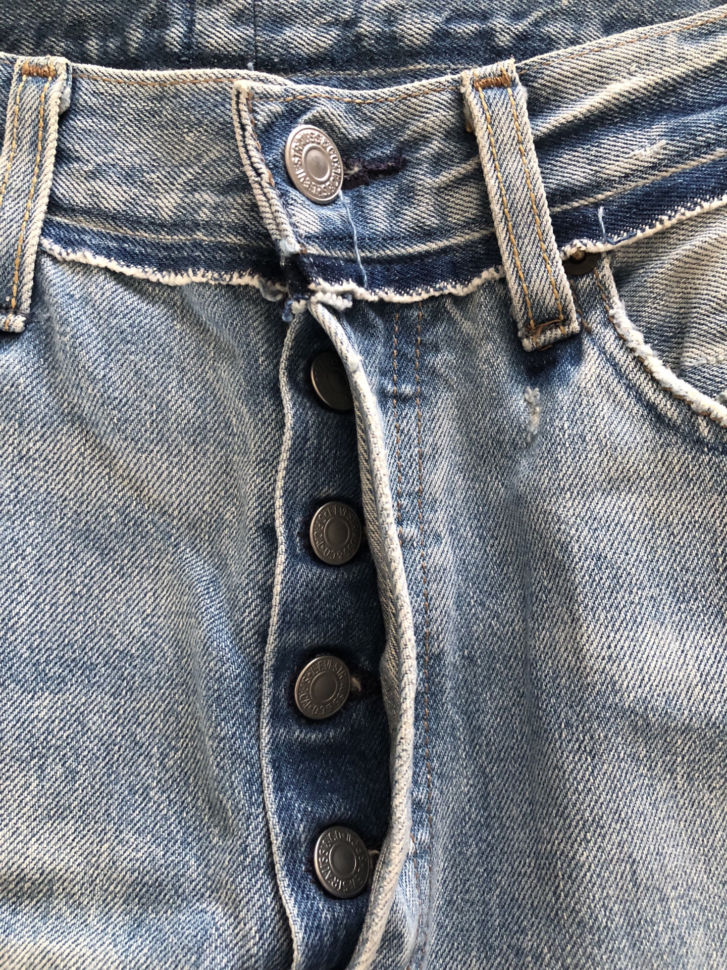 Vetements Blue Spliced High Waist Jeans — front