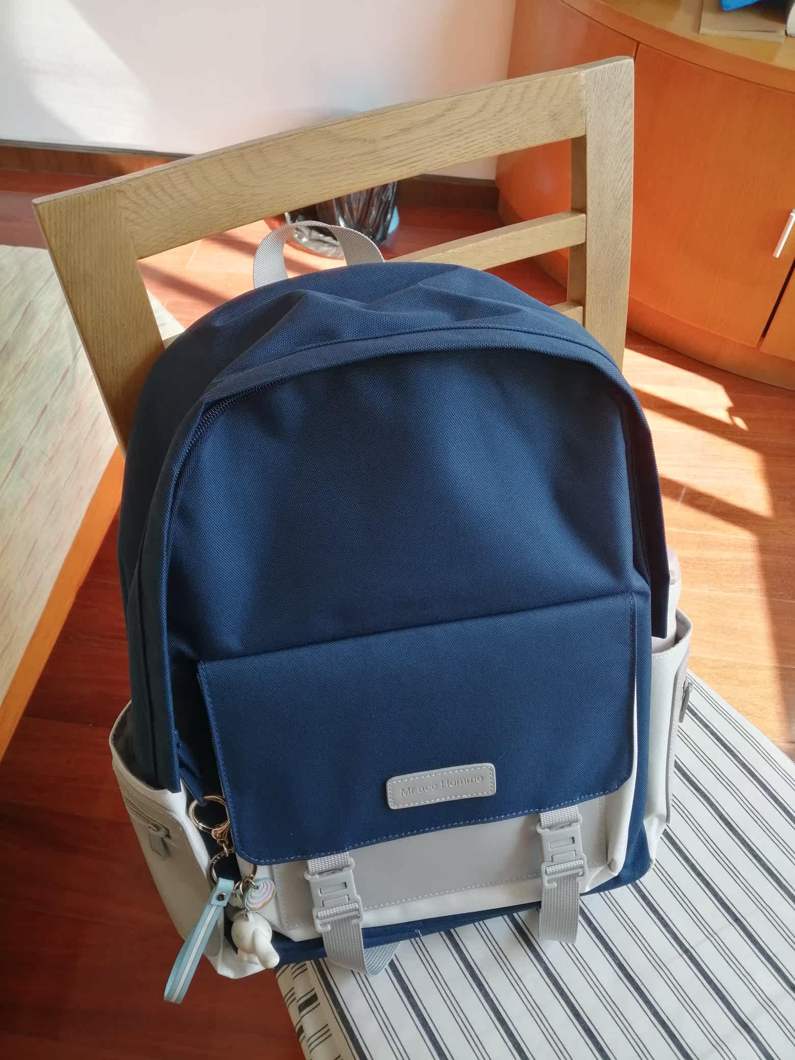 ace homme书包女韩版高中纯色双肩包旅行包简约校园背包ins风