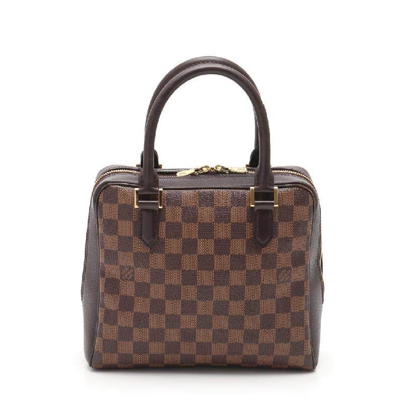 [9.0新]路易威登lv女士brera乌黑色棋盘格手提包pvc茶色461578