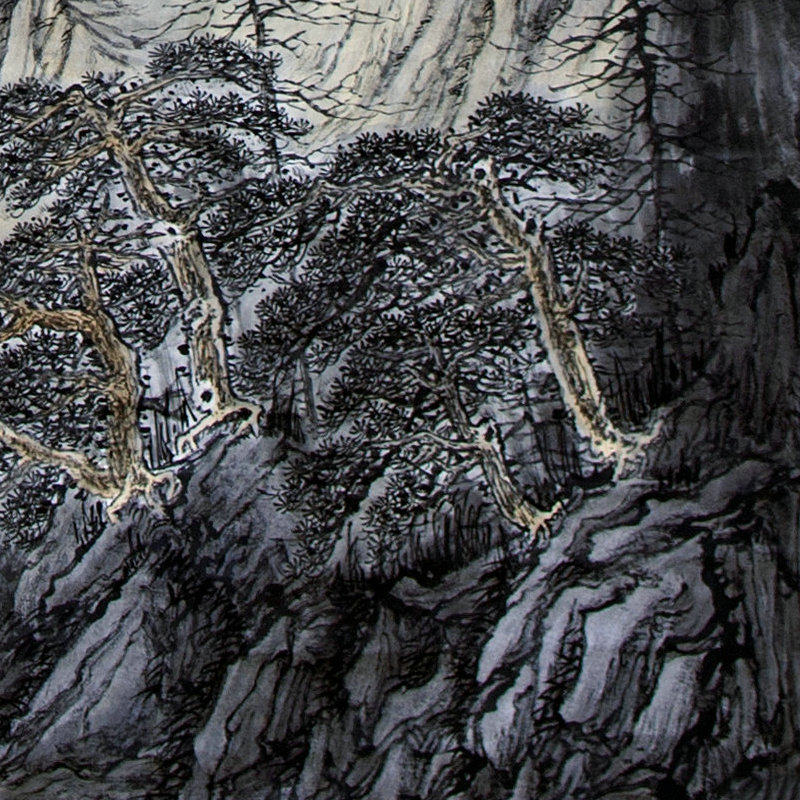 【1元起拍】梁永亮《源远流长》客厅水墨山水画真迹新品