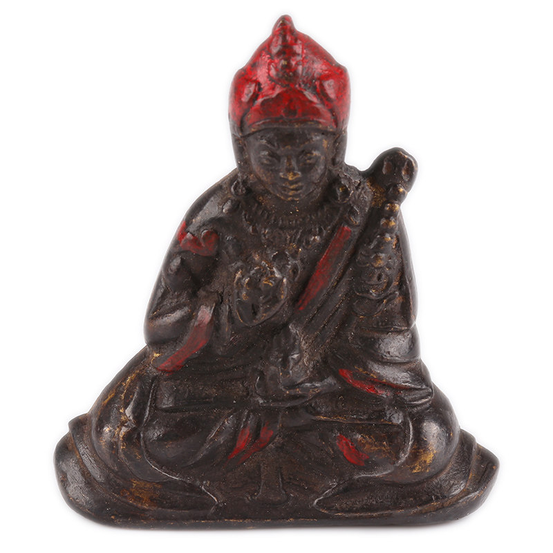 无保留价【包浆醇厚】96.06克大乐莲师佛像摆件造像铜 佛法加持