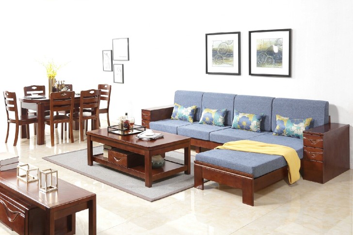 实木沙发组合现代新中式经济型木沙发布艺沙发小户型家具